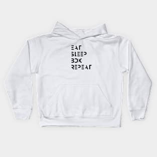 Eat. Sleep. Box. Repeat. Kids Hoodie